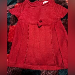 Red Knit Dress with Bow Detail and Sparkles